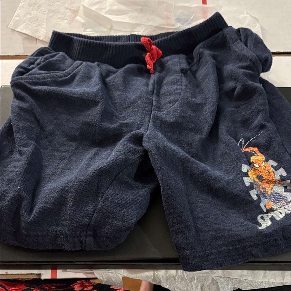 Marvel Navy Spiderman Shorts with Red Drawstring 6